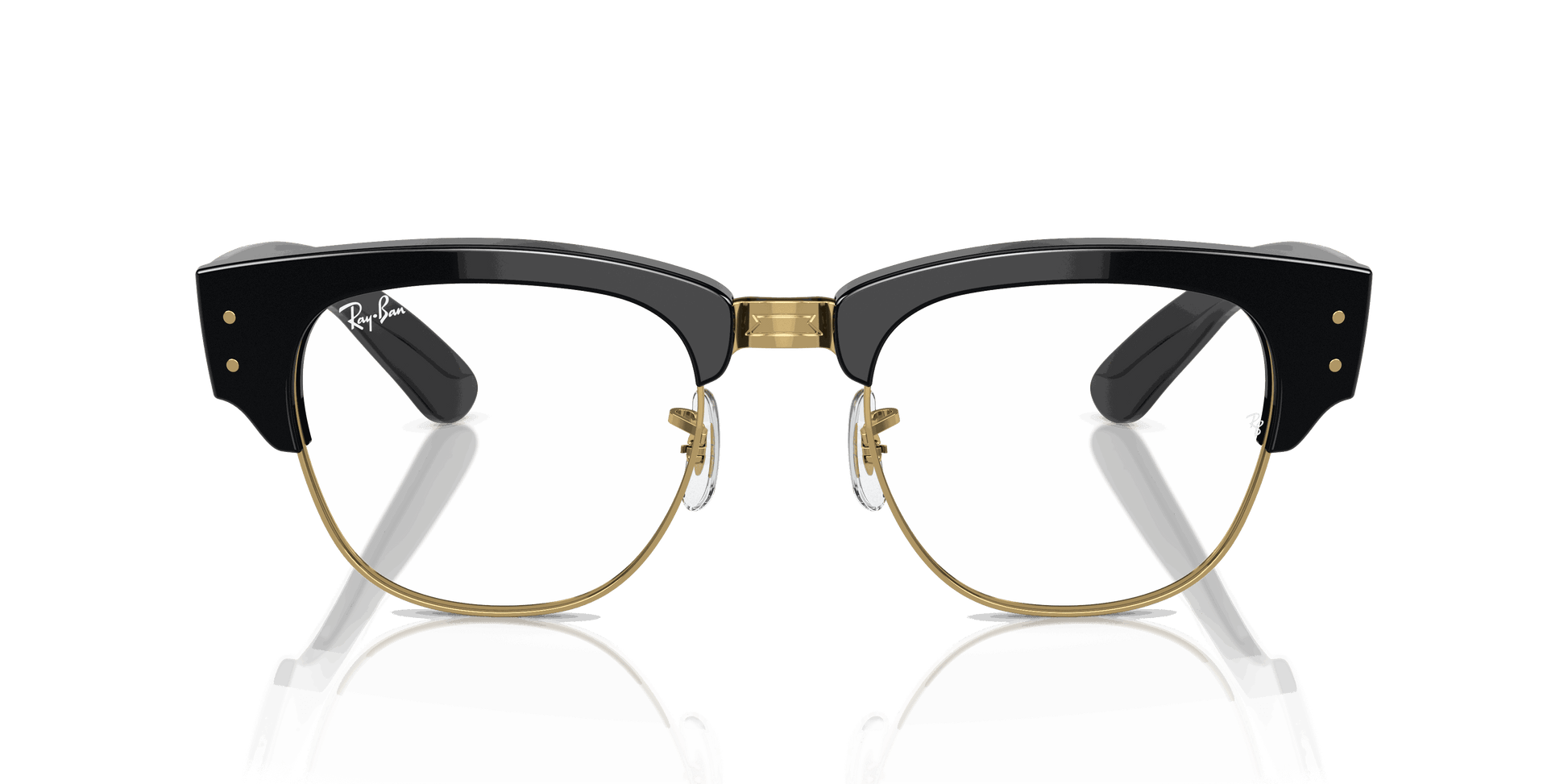 [Clear Lenses, Polished Black On Gold Frame]