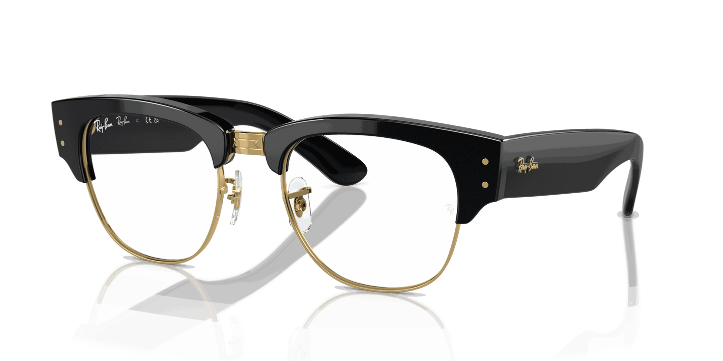 [Clear Lenses, Polished Black On Gold Frame]
