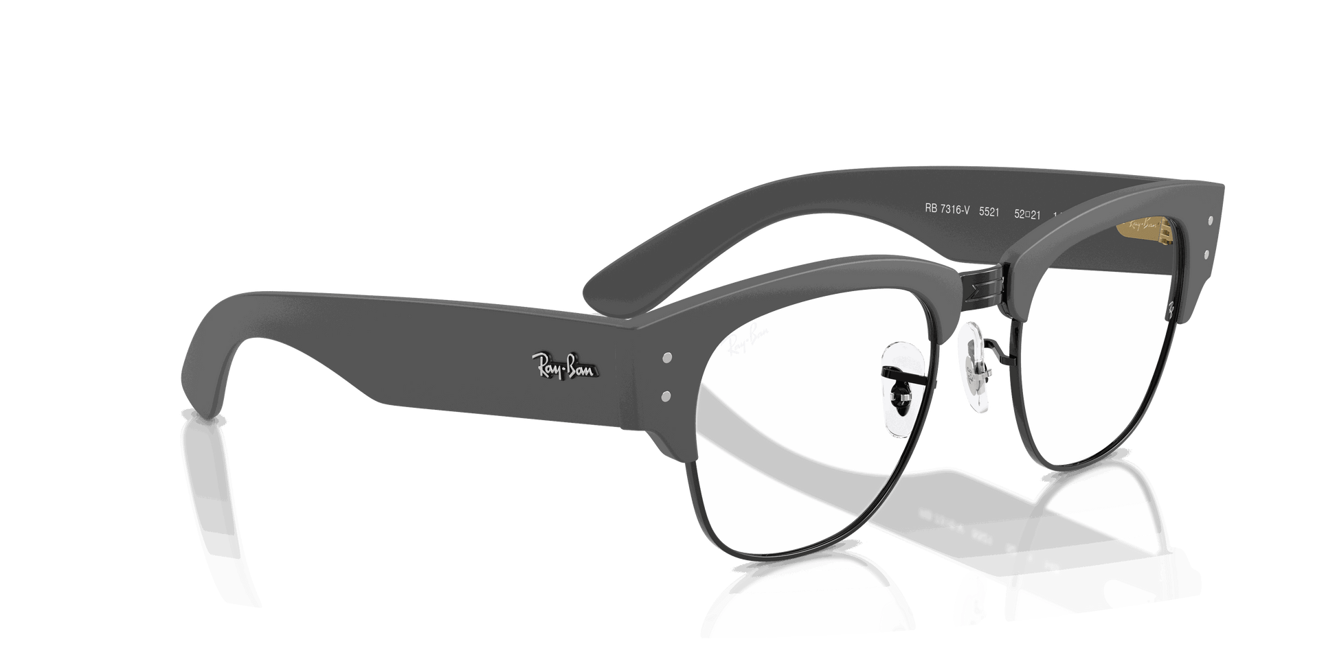 [Clear Lenses, Matte Sand Grey On Black Frame]