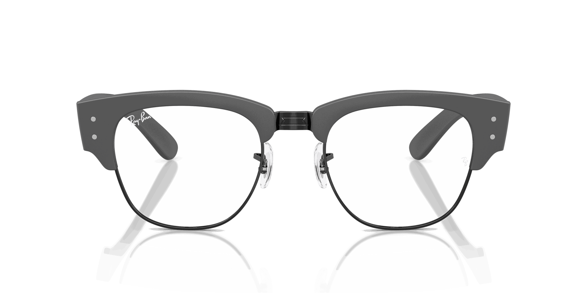 [Clear Lenses, Matte Sand Grey On Black Frame]