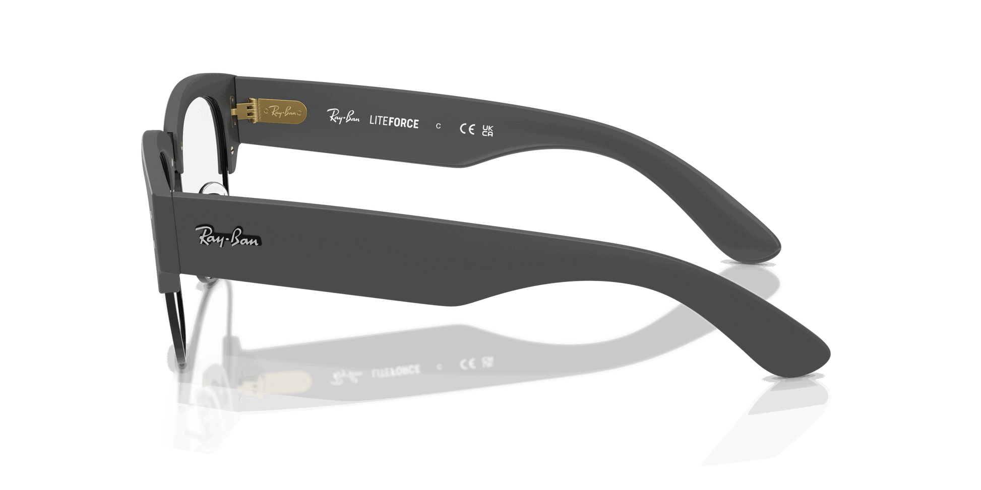[Clear Lenses, Matte Sand Grey On Black Frame]