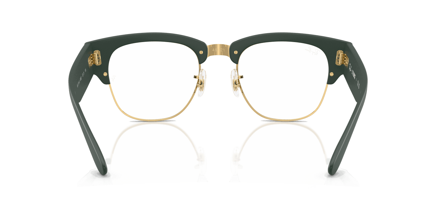 [Clear Lenses, Matte Sand Green On Gold Frame]