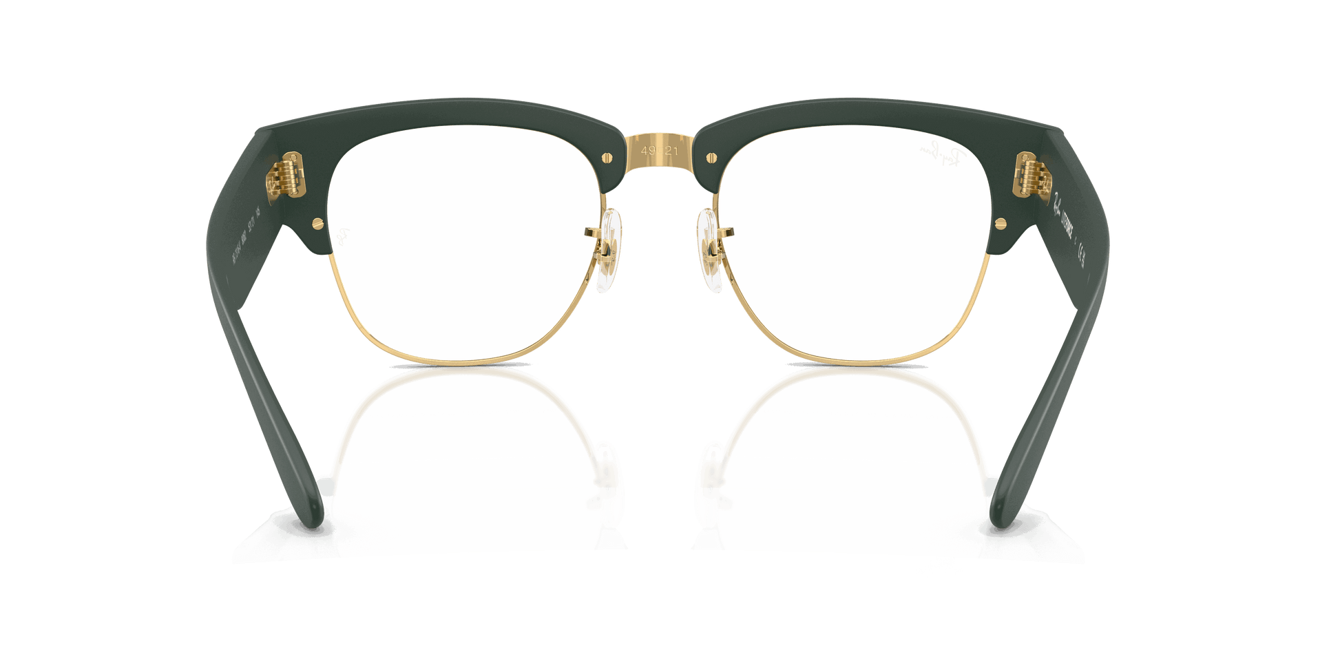[Clear Lenses, Matte Sand Green On Gold Frame]