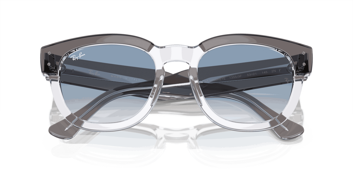 [Clear/Blue Lenses, Polished Grey On Transparent Frame]