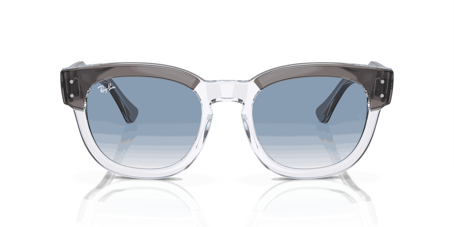 [Clear/Blue Lenses, Polished Grey On Transparent Frame]