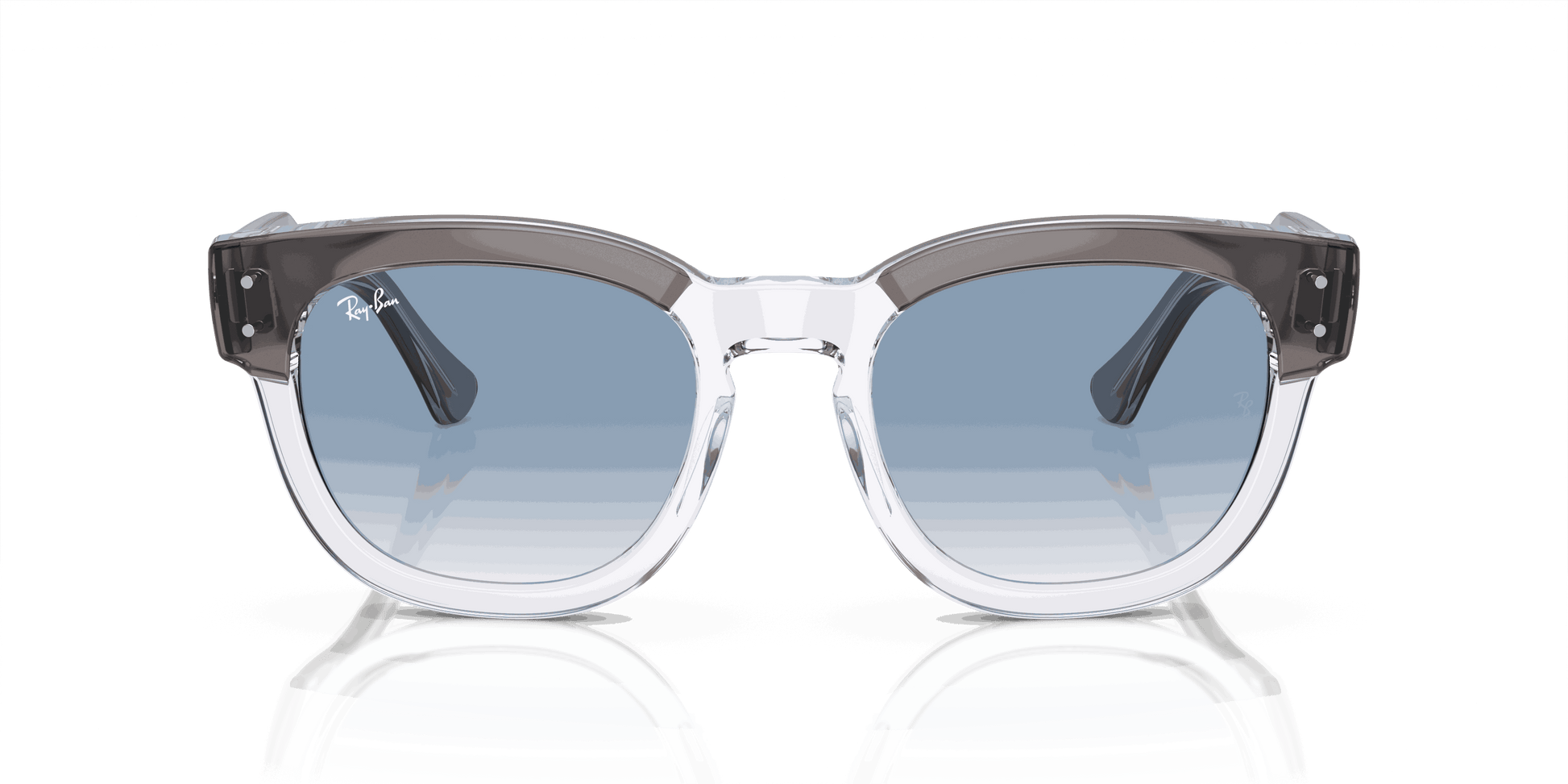 [Clear/Blue Lenses, Polished Grey On Transparent Frame]