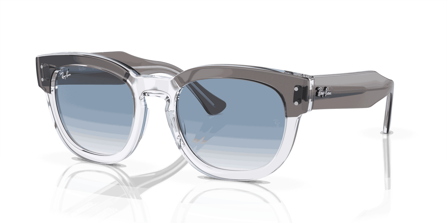[Clear/Blue Lenses, Polished Grey On Transparent Frame]
