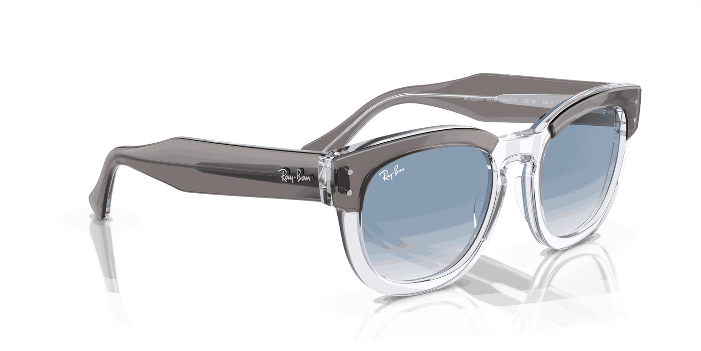 [Light Blue Lenses, Polished Grey On Transparent Frame]