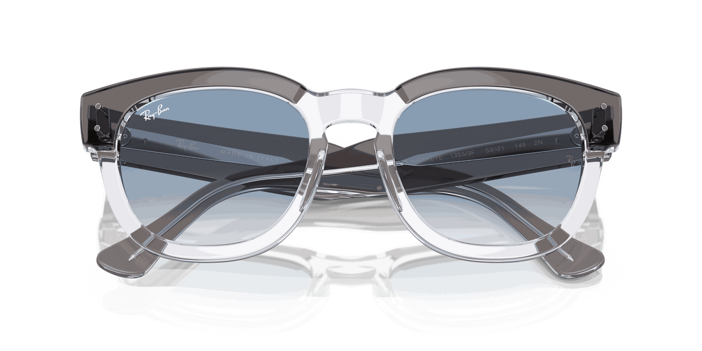 [Light Blue Lenses, Polished Grey On Transparent Frame]