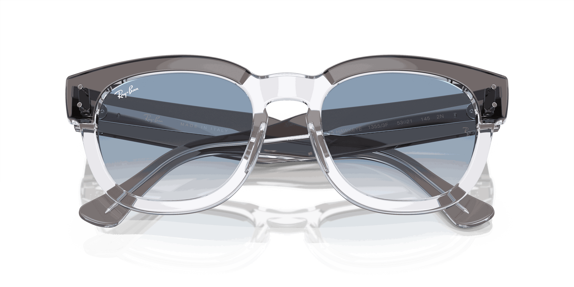 [Light Blue Lenses, Polished Grey On Transparent Frame]