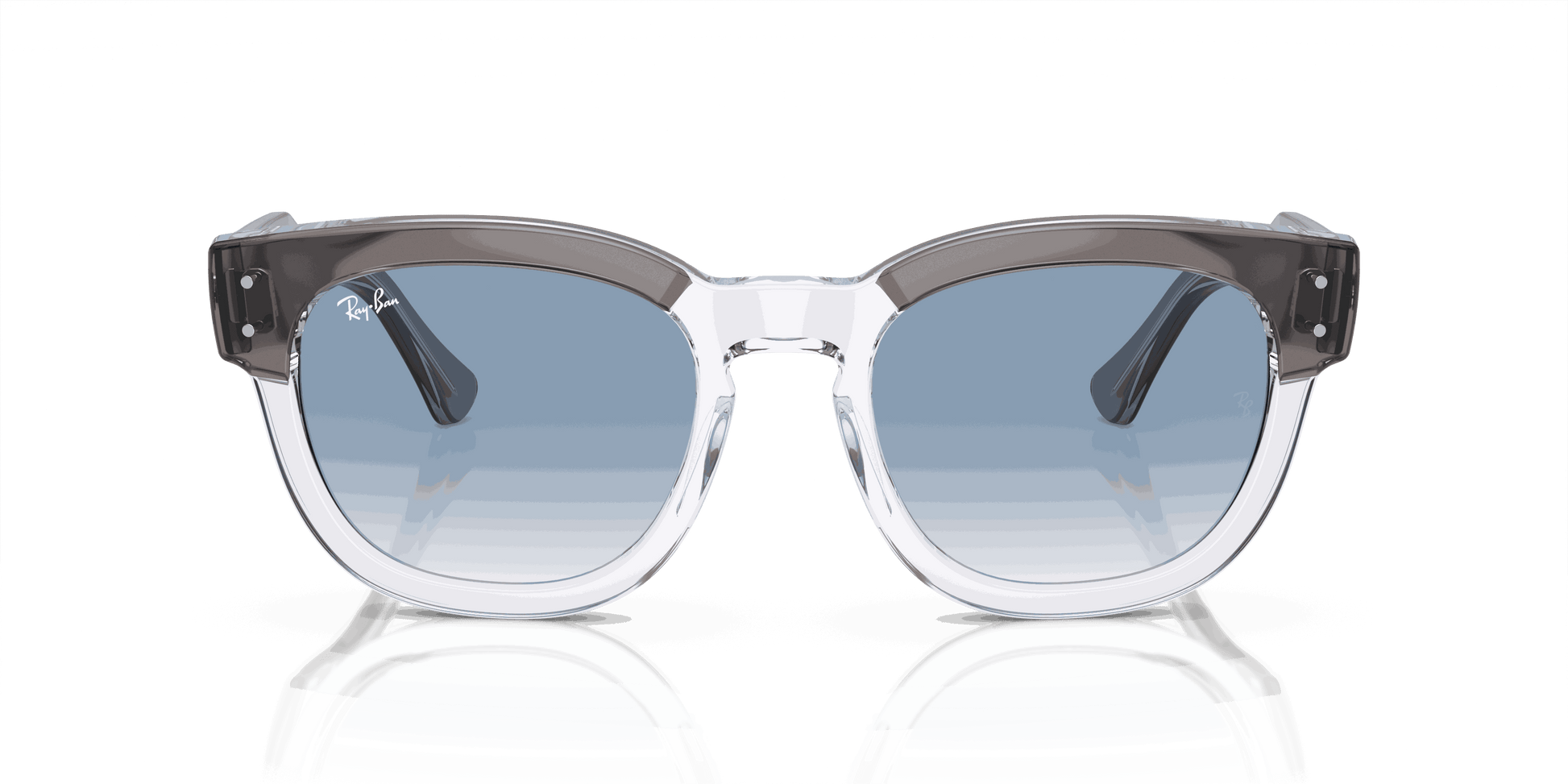 [Light Blue Lenses, Polished Grey On Transparent Frame]