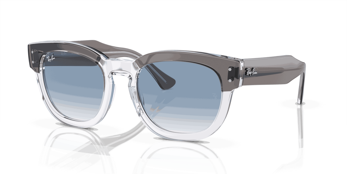 [Light Blue Lenses, Polished Grey On Transparent Frame]