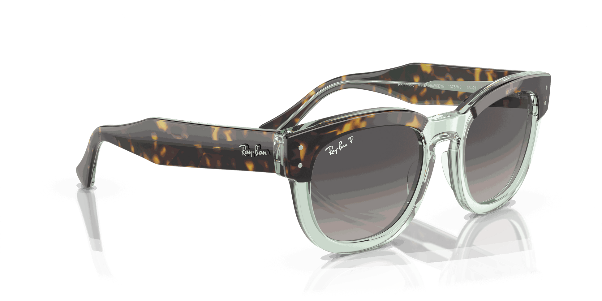 [Grey Lenses, Polished Havana On Transparent Green Frame]