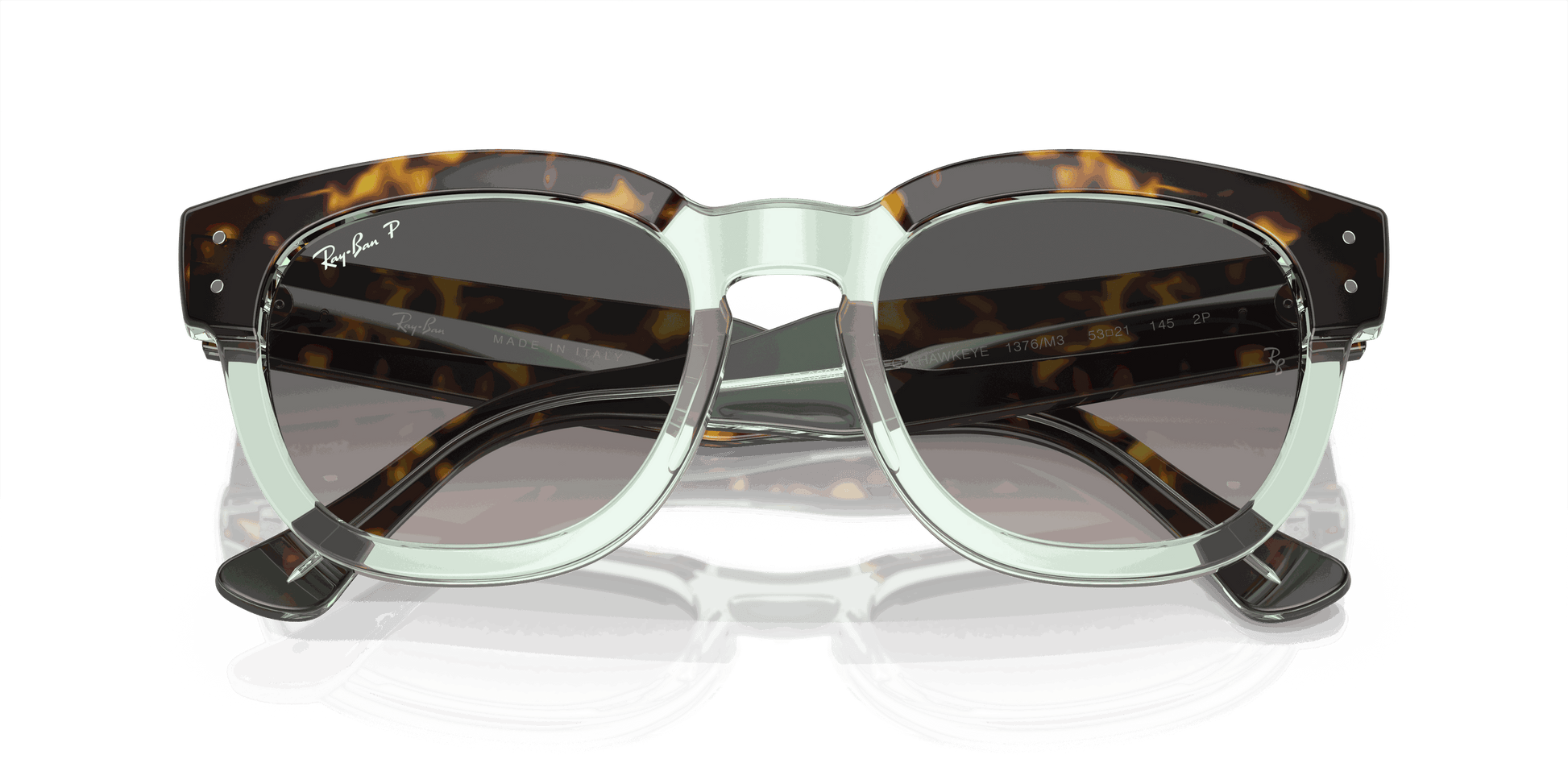 [Grey Lenses, Polished Havana On Transparent Green Frame]