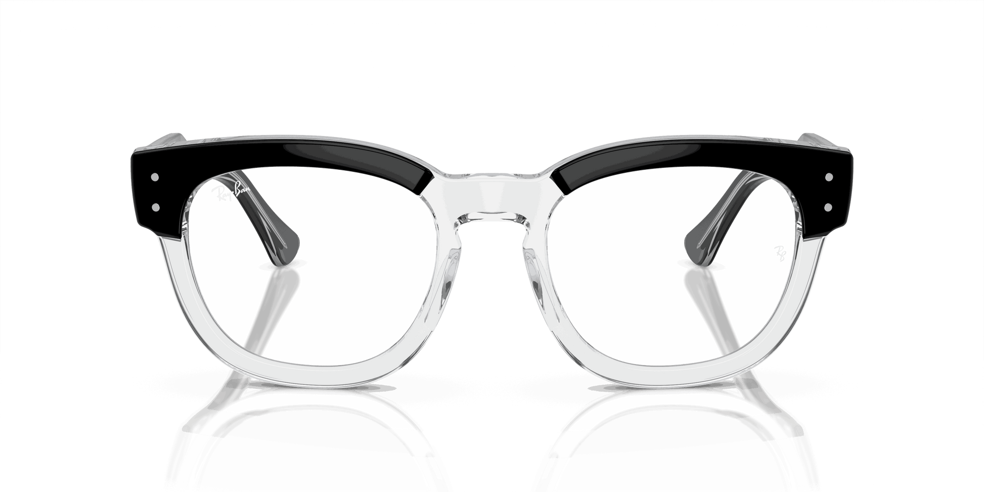 [Clear Lenses, Polished Black On Transparent Frame]
