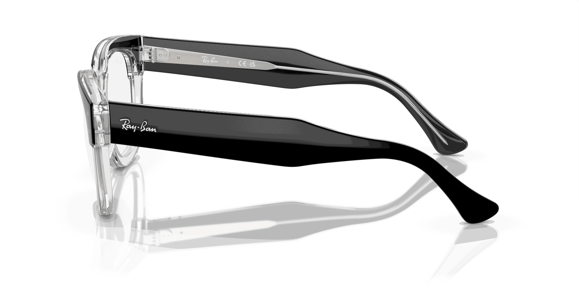 [Clear Lenses, Polished Black On Transparent Frame]