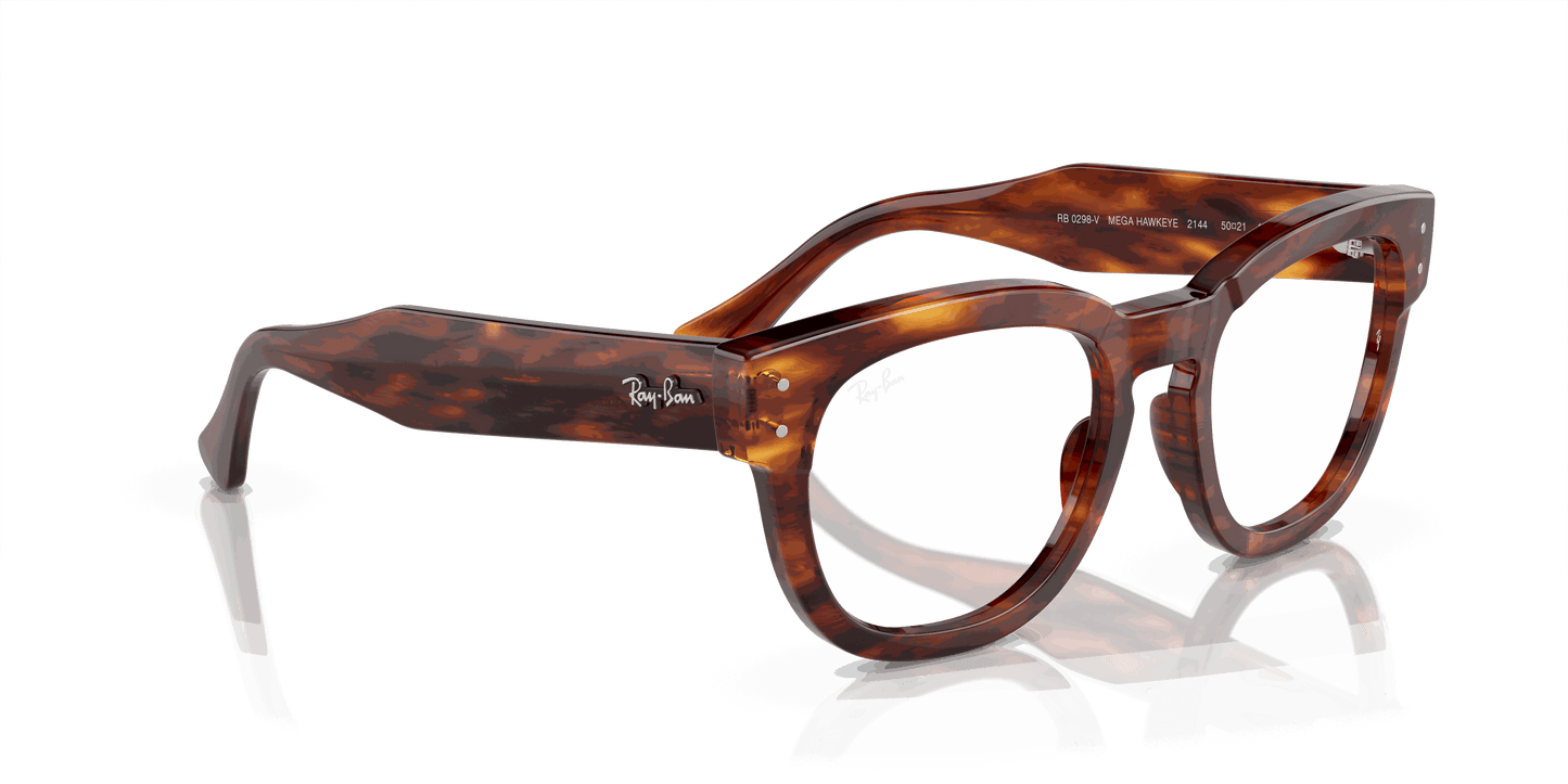 [Clear Lenses, Polished Striped Havana Frame]