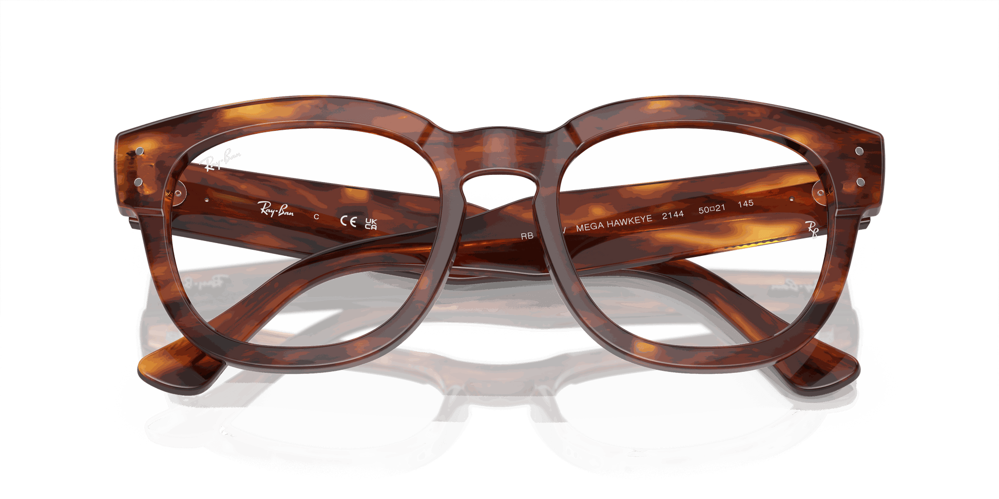 [Clear Lenses, Polished Striped Havana Frame]
