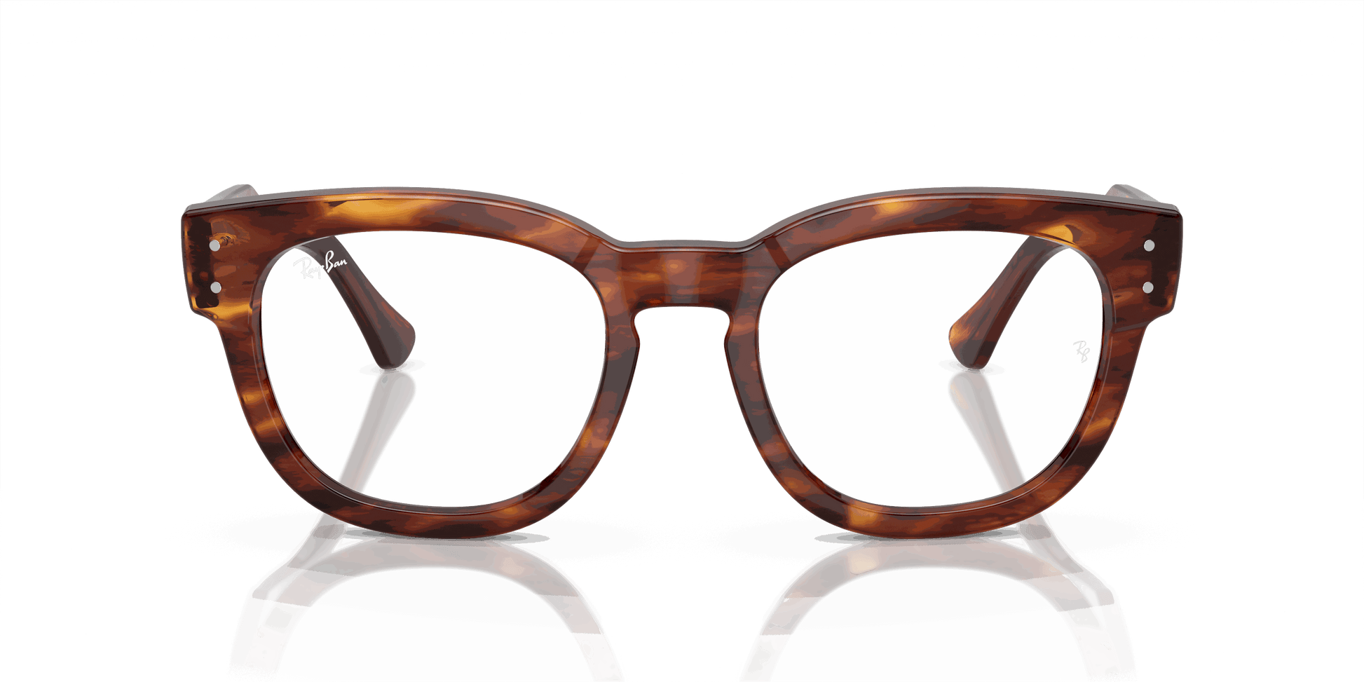 [Clear Lenses, Polished Striped Havana Frame]