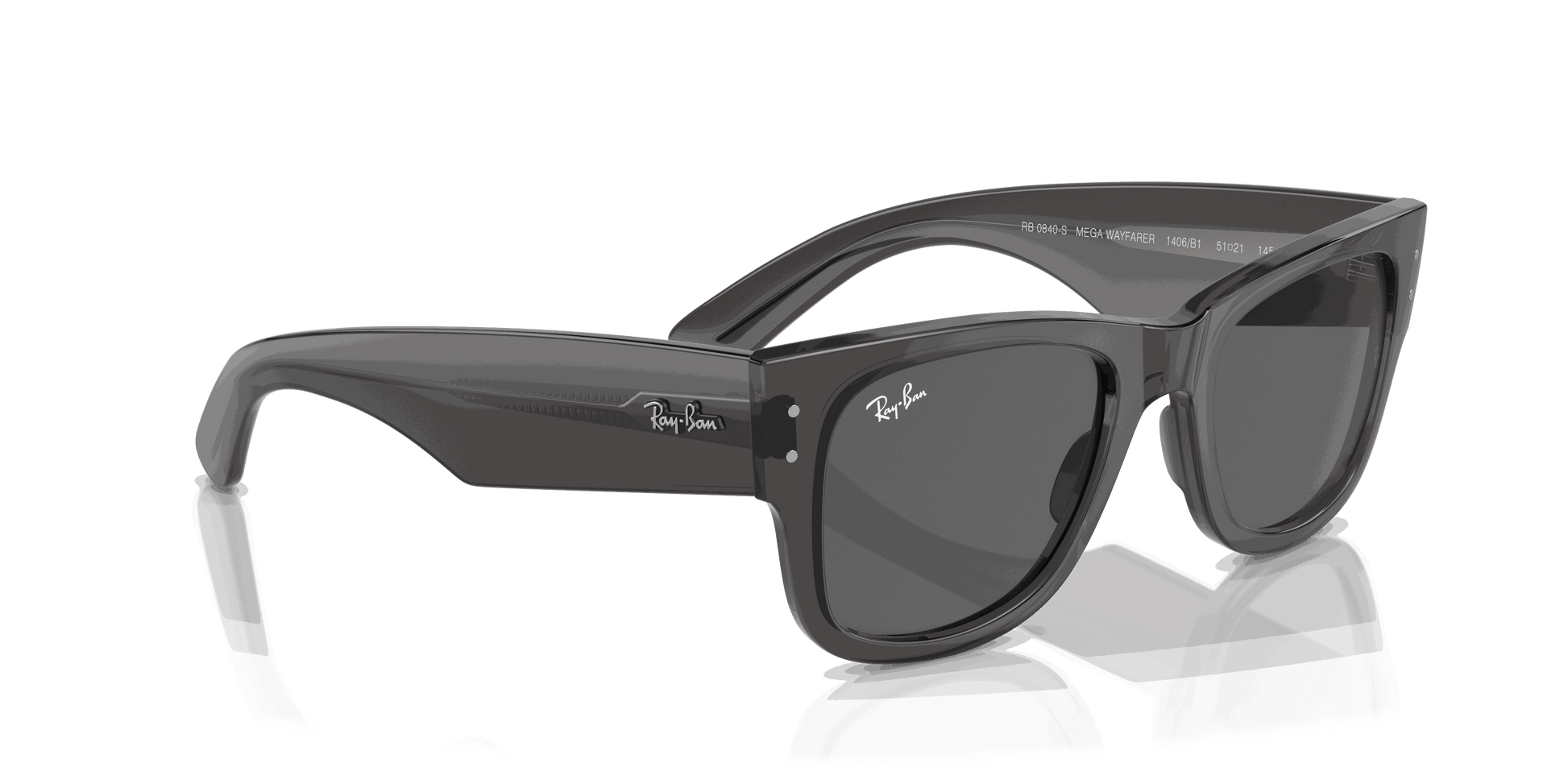 [Dark Grey Lenses, Polished Transparent Black Frame]