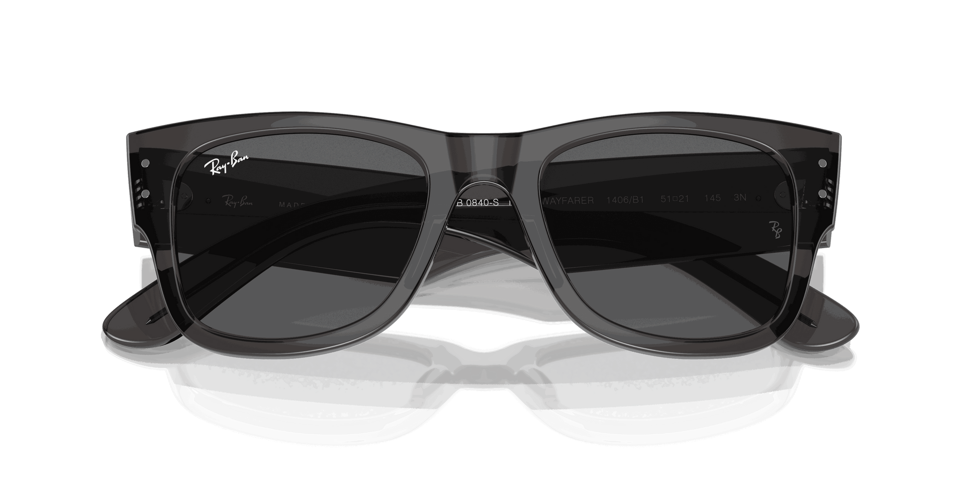 [Dark Grey Lenses, Polished Transparent Black Frame]