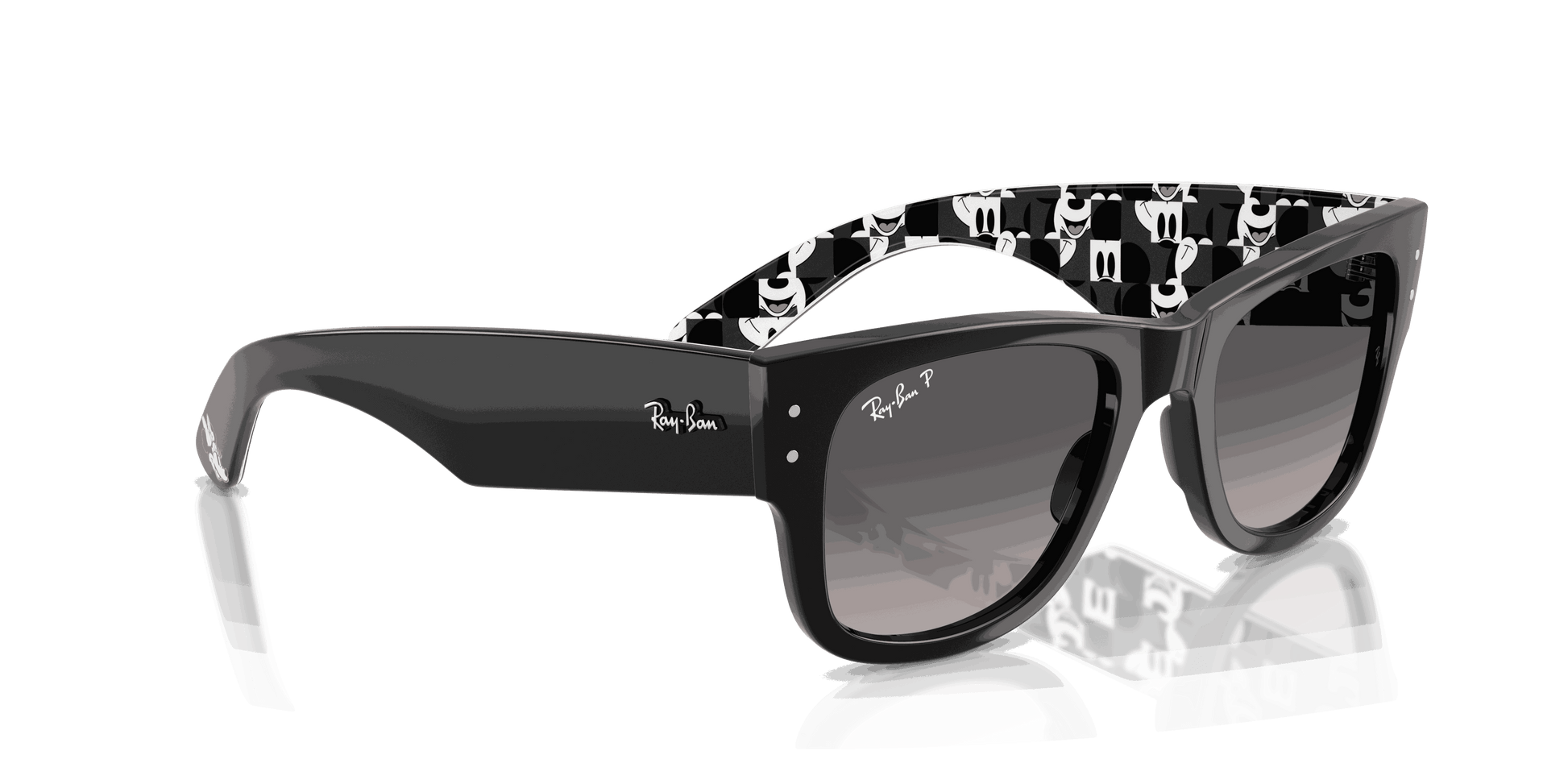 [Grey Gradient Polar Lenses, Polished Black Frame]