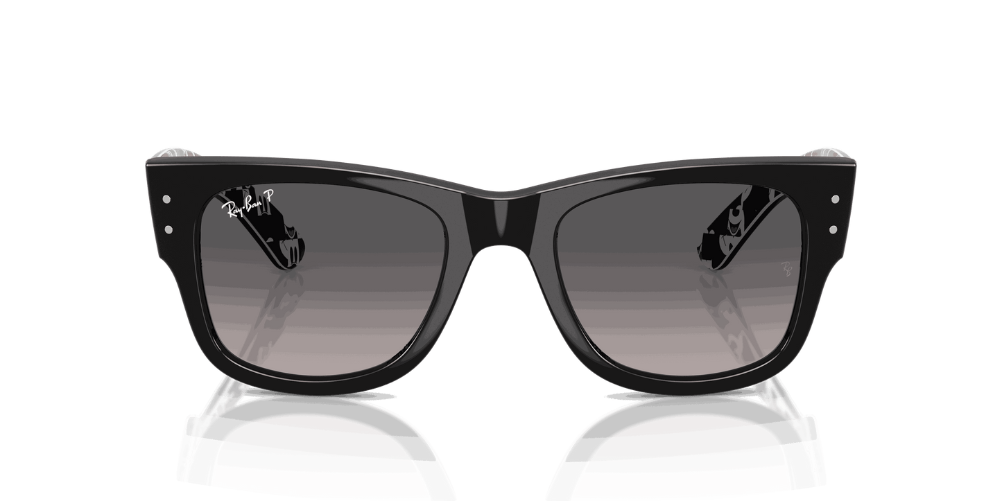 [Grey Gradient Polar Lenses, Polished Black Frame]