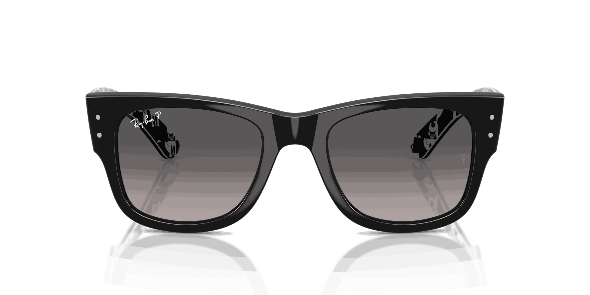 [Grey Gradient Polar Lenses, Polished Black Frame]