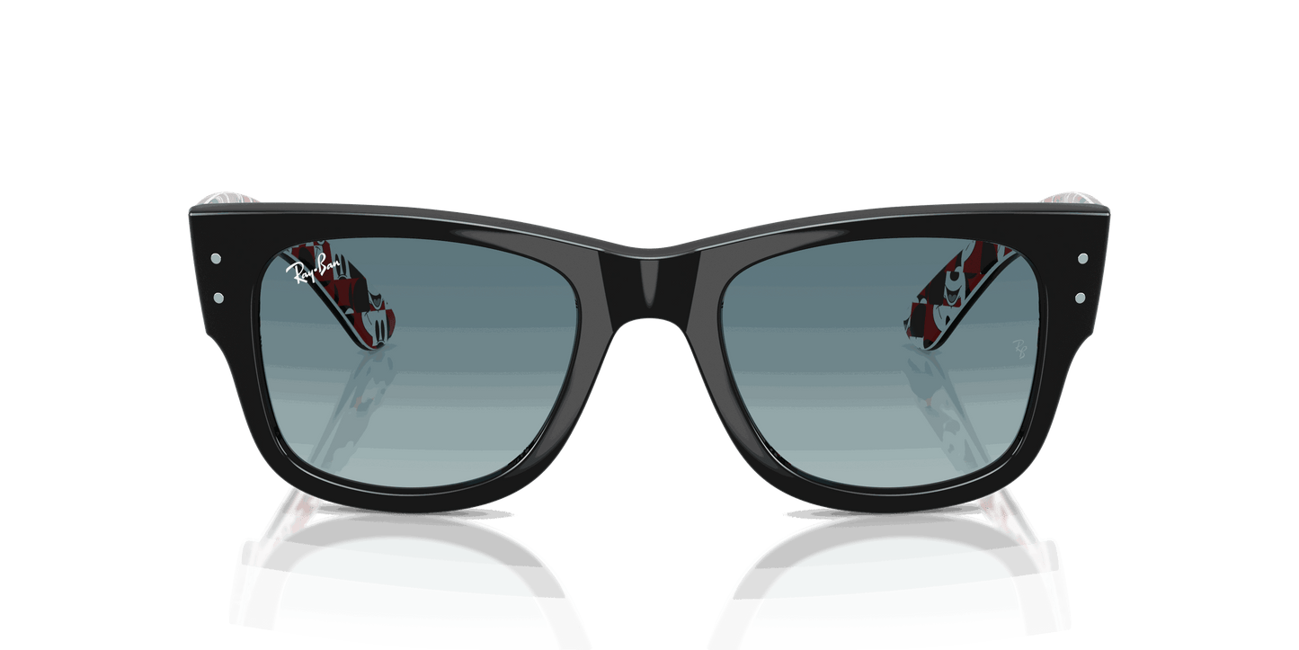 [Blue Gradient Grey Lenses, Polished Black Frame]