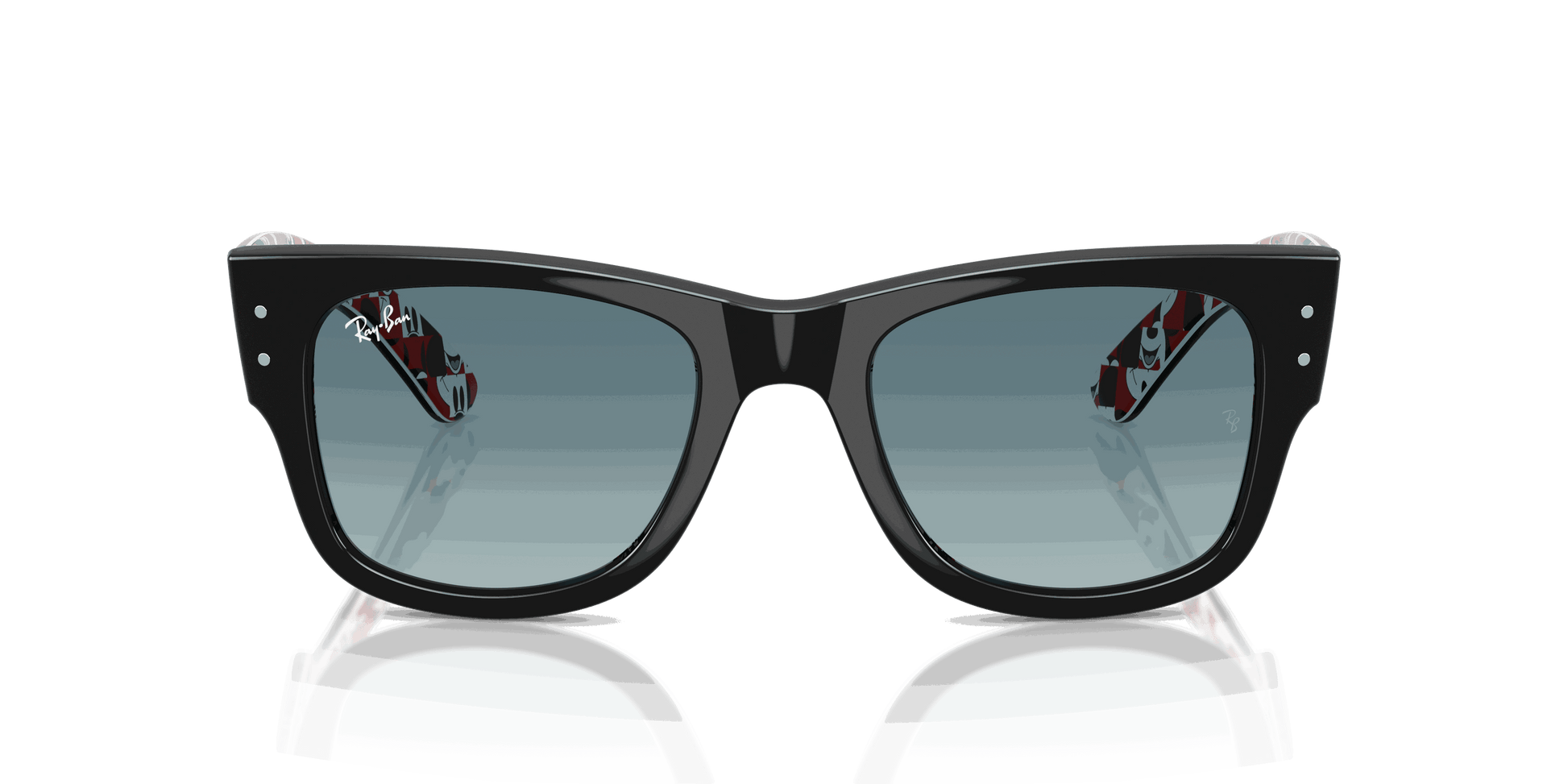 [Blue Gradient Grey Lenses, Polished Black Frame]