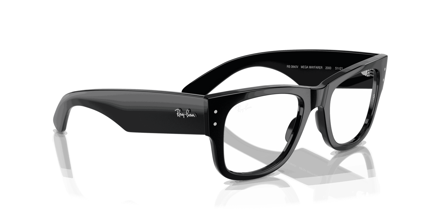 [Clear Lenses, Polished Black Frame]