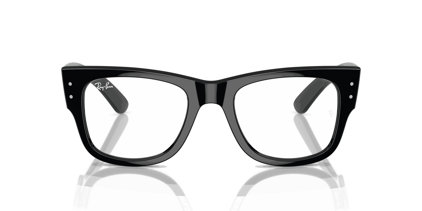 [Clear Lenses, Polished Black Frame]