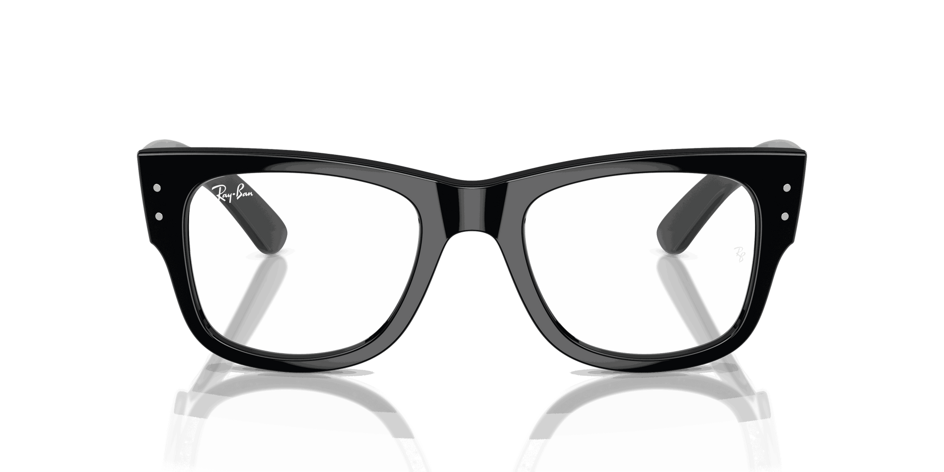 [Clear Lenses, Polished Black Frame]