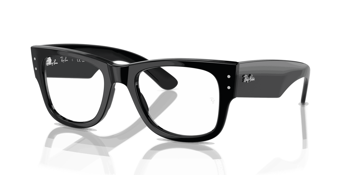 [Clear Lenses, Polished Black Frame]