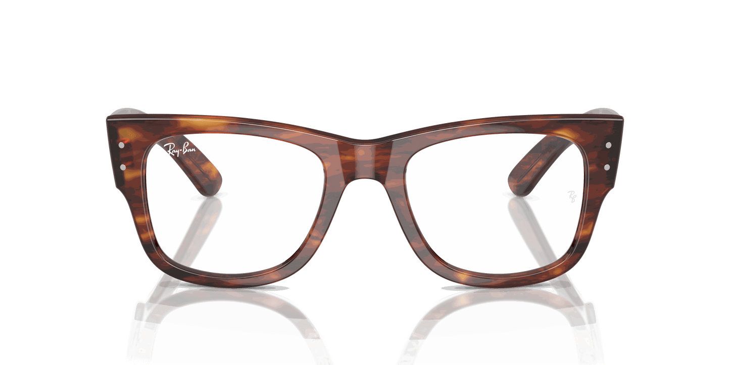 [Clear Lenses, Polished Striped Havana Frame]