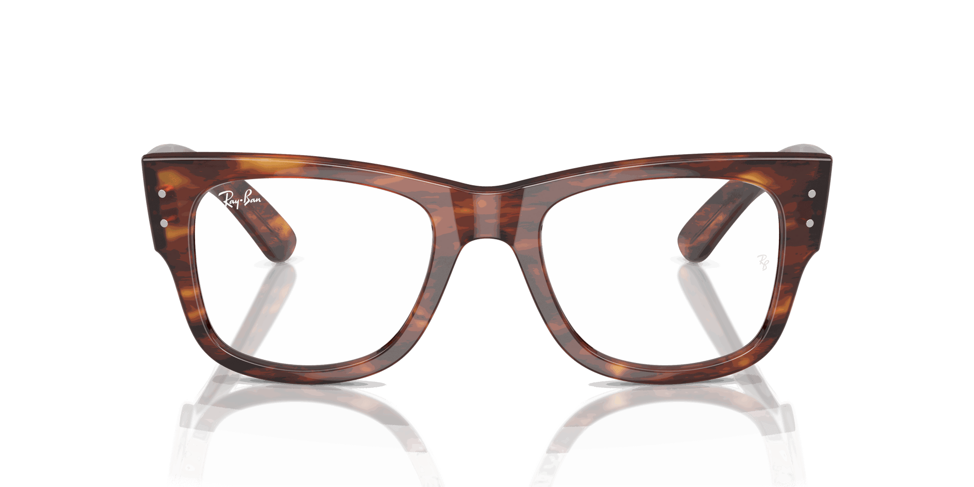 [Clear Lenses, Polished Striped Havana Frame]