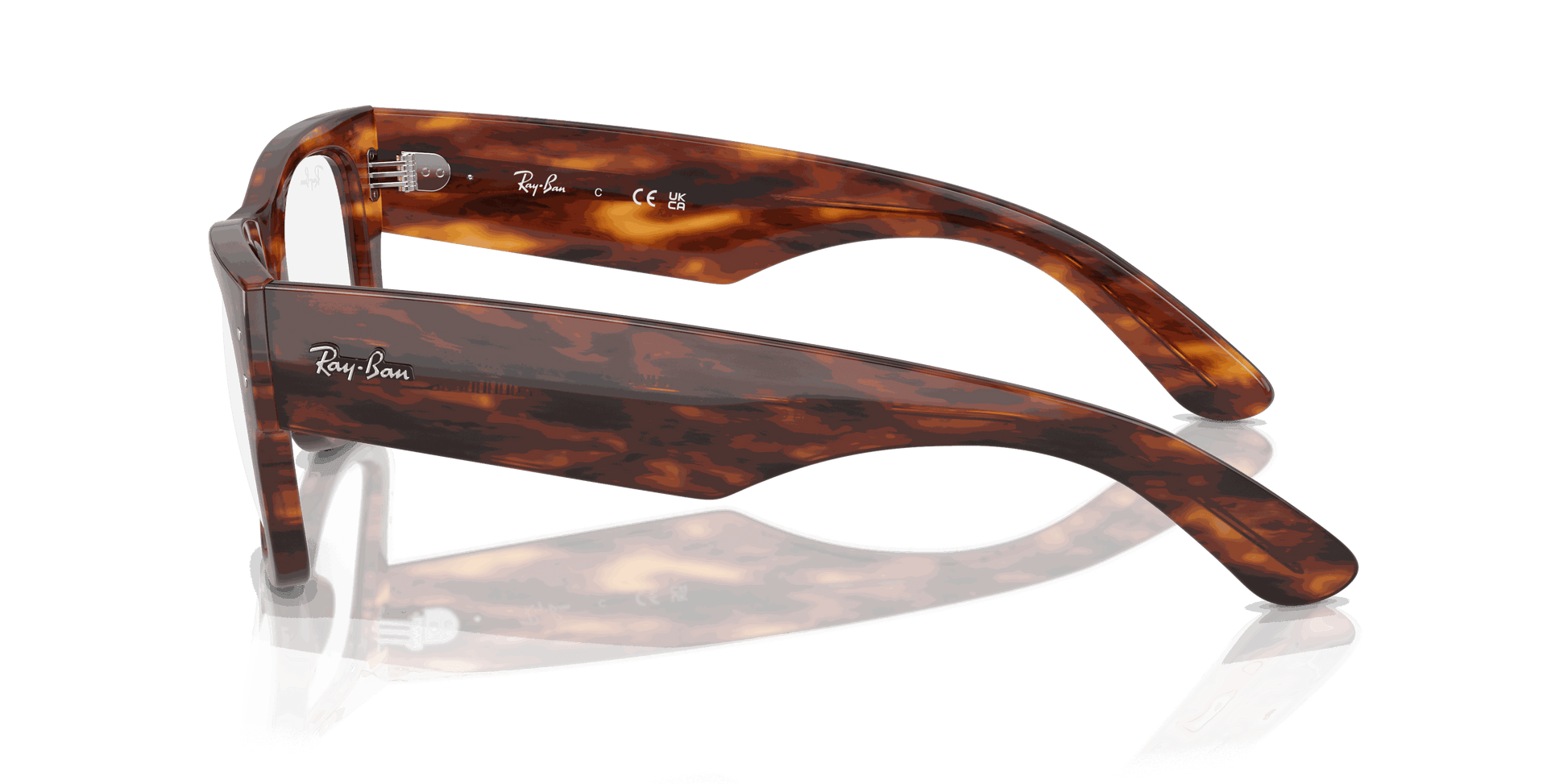 [Clear Lenses, Polished Striped Havana Frame]