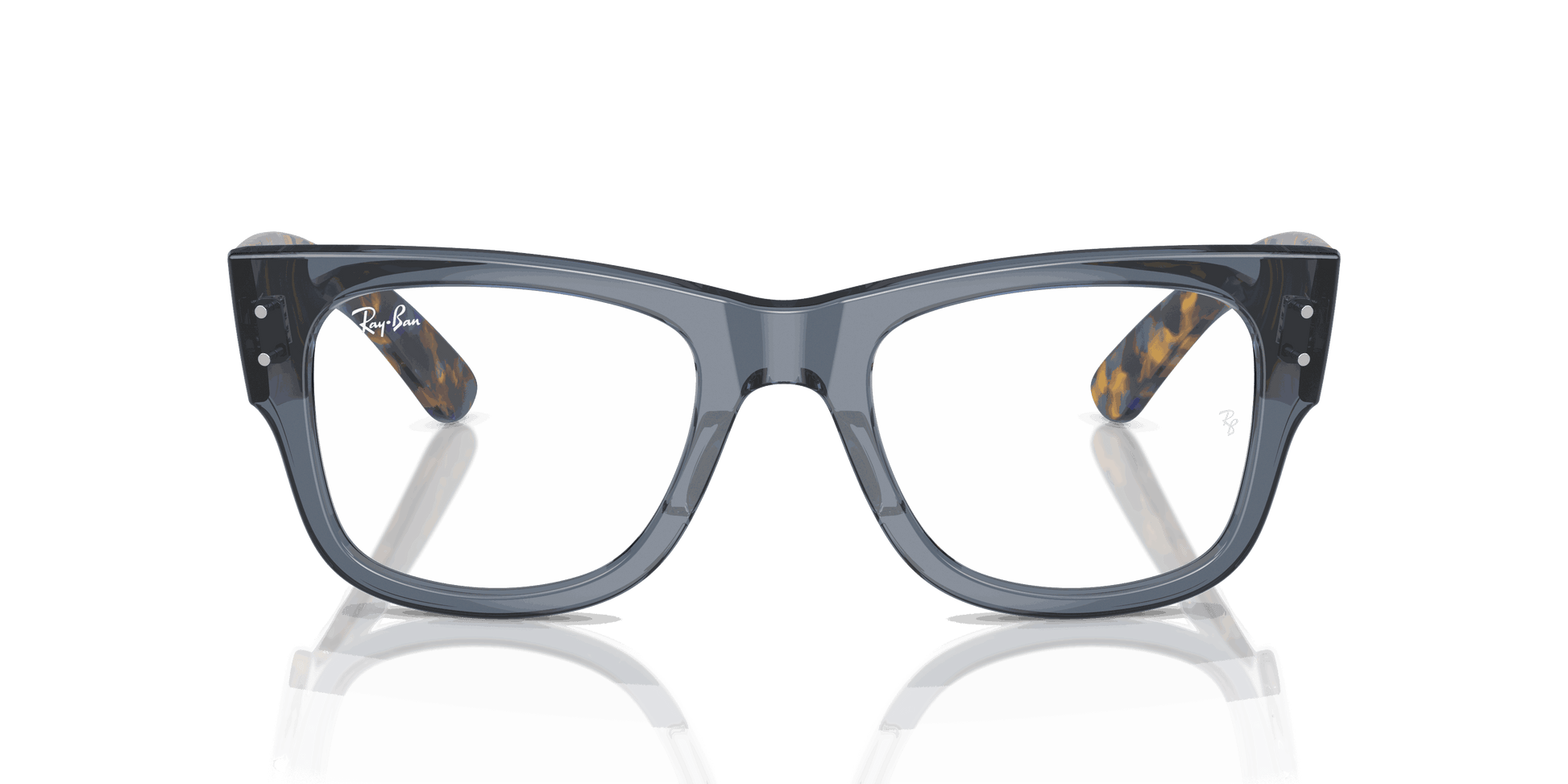 [Clear Lenses, Polished Transparent Dark Blue Frame]