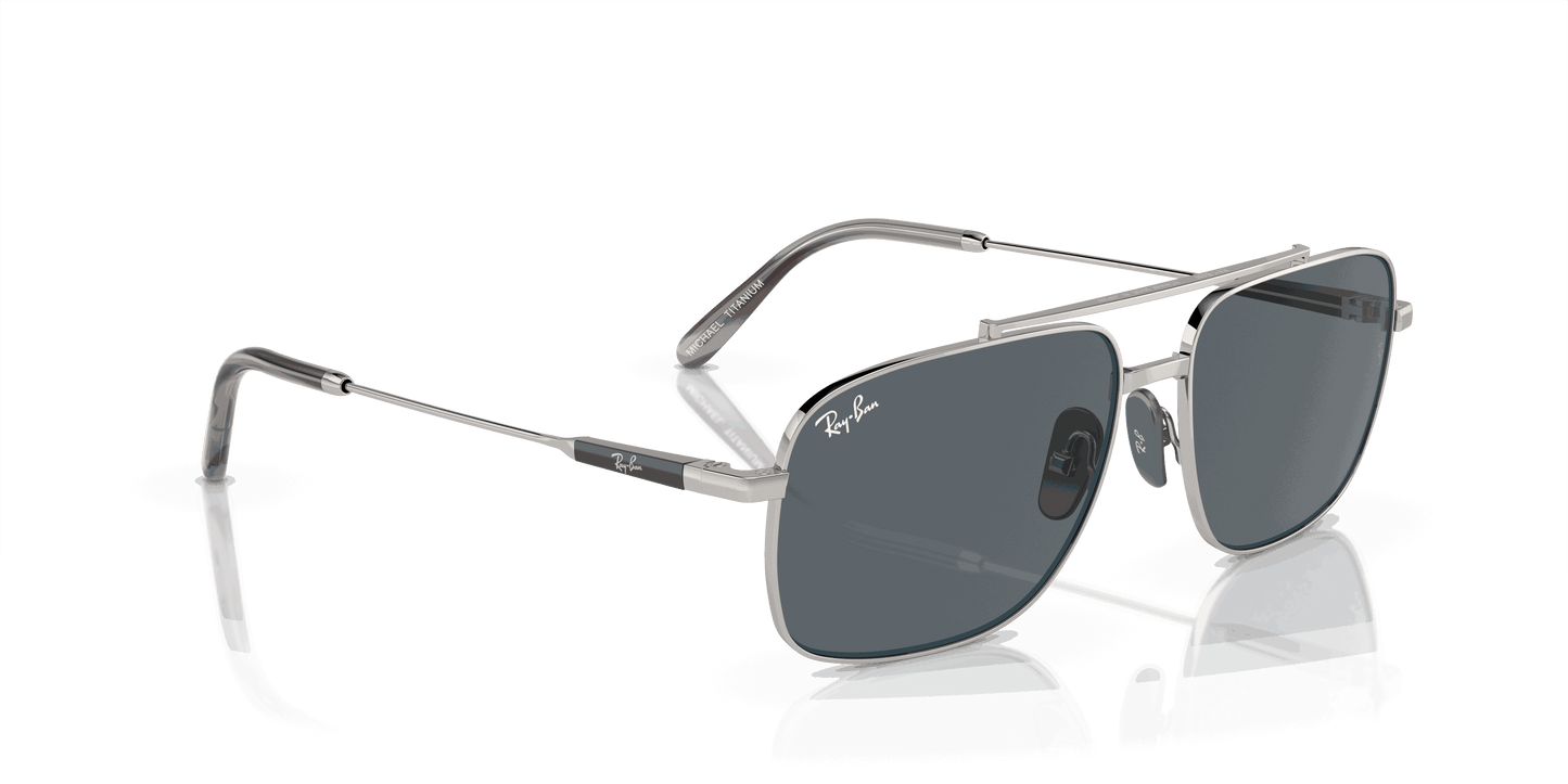 [Blue Lenses, Polished Silver Frame]