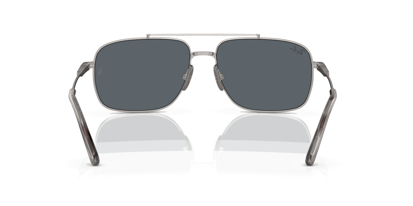 [Blue Lenses, Polished Silver Frame]