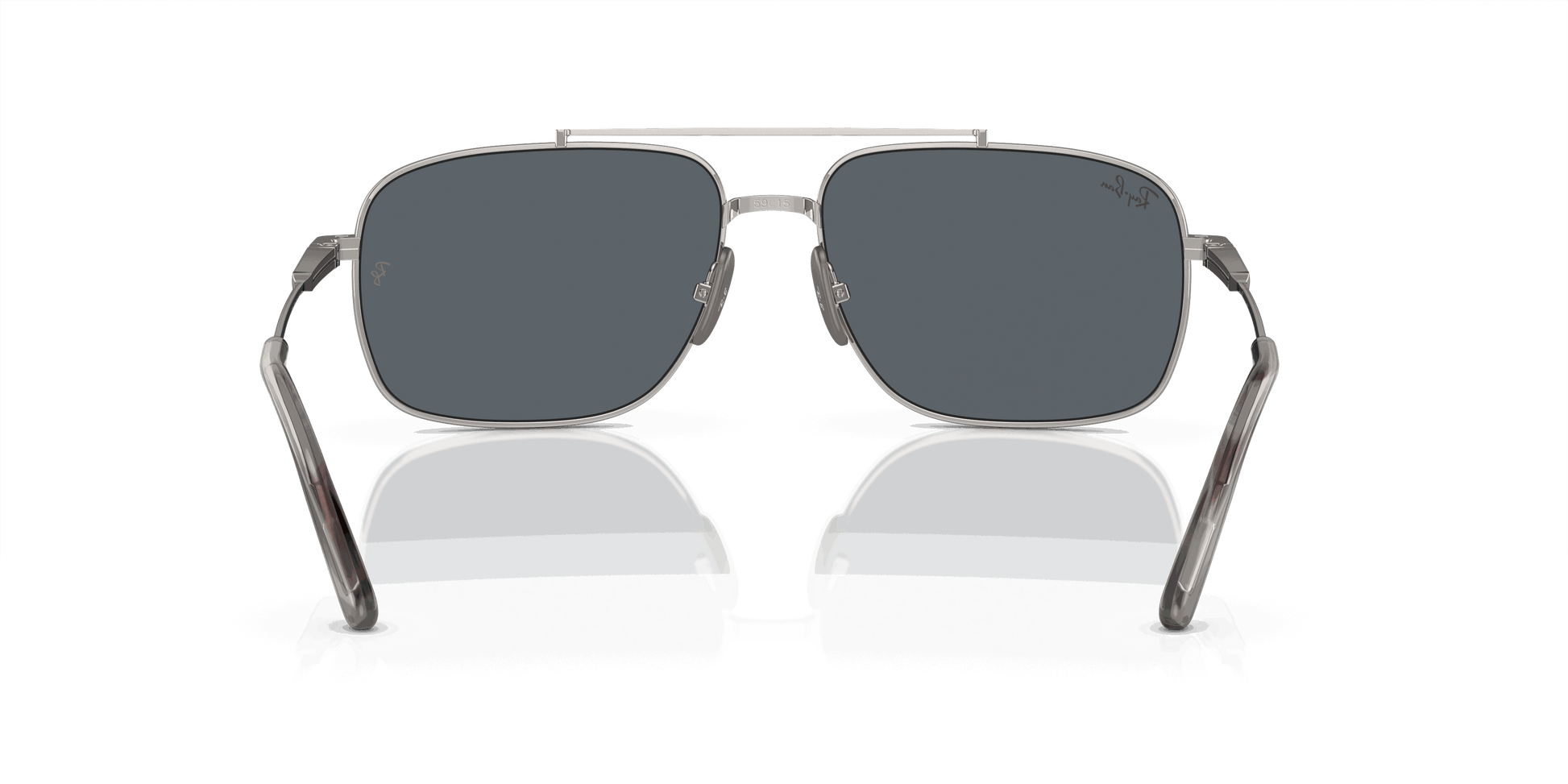 [Blue Lenses, Polished Silver Frame]