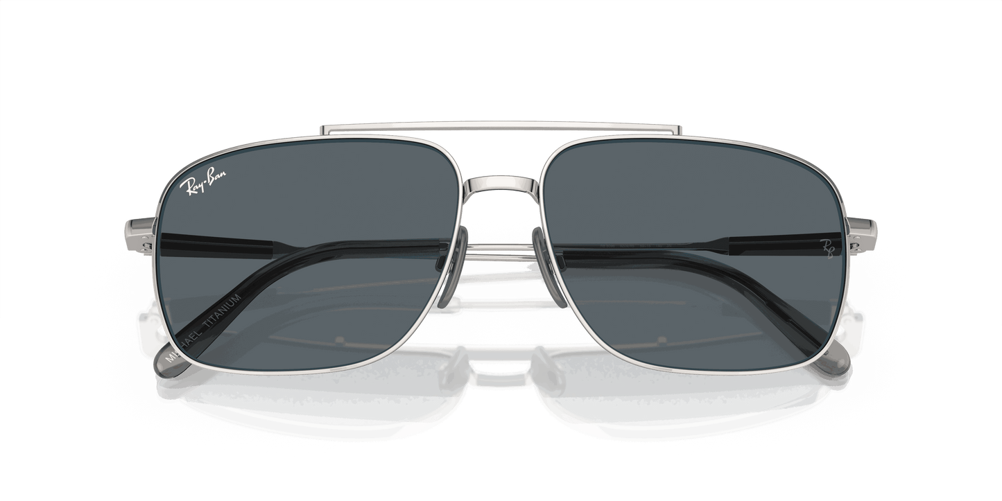[Blue Lenses, Polished Silver Frame]