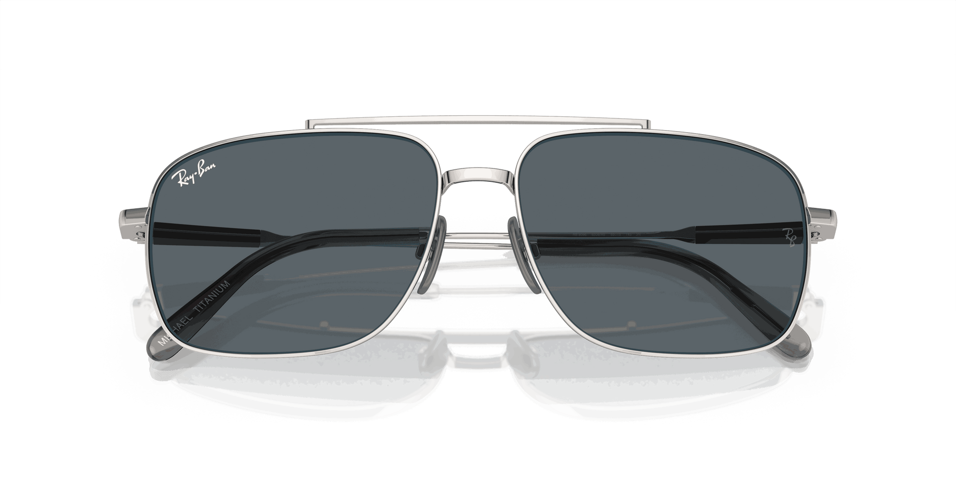 [Blue Lenses, Polished Silver Frame]