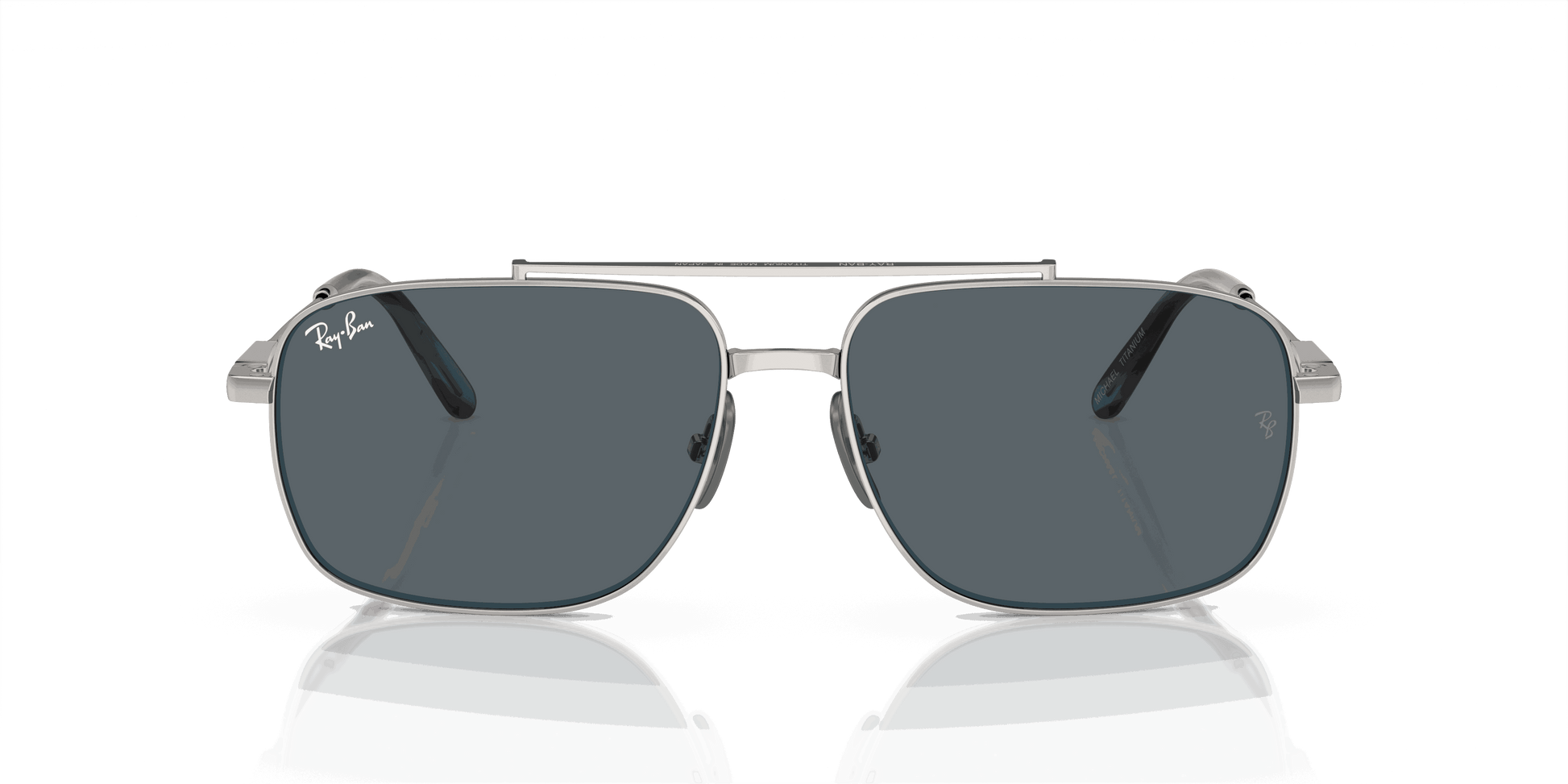 [Blue Lenses, Polished Silver Frame]