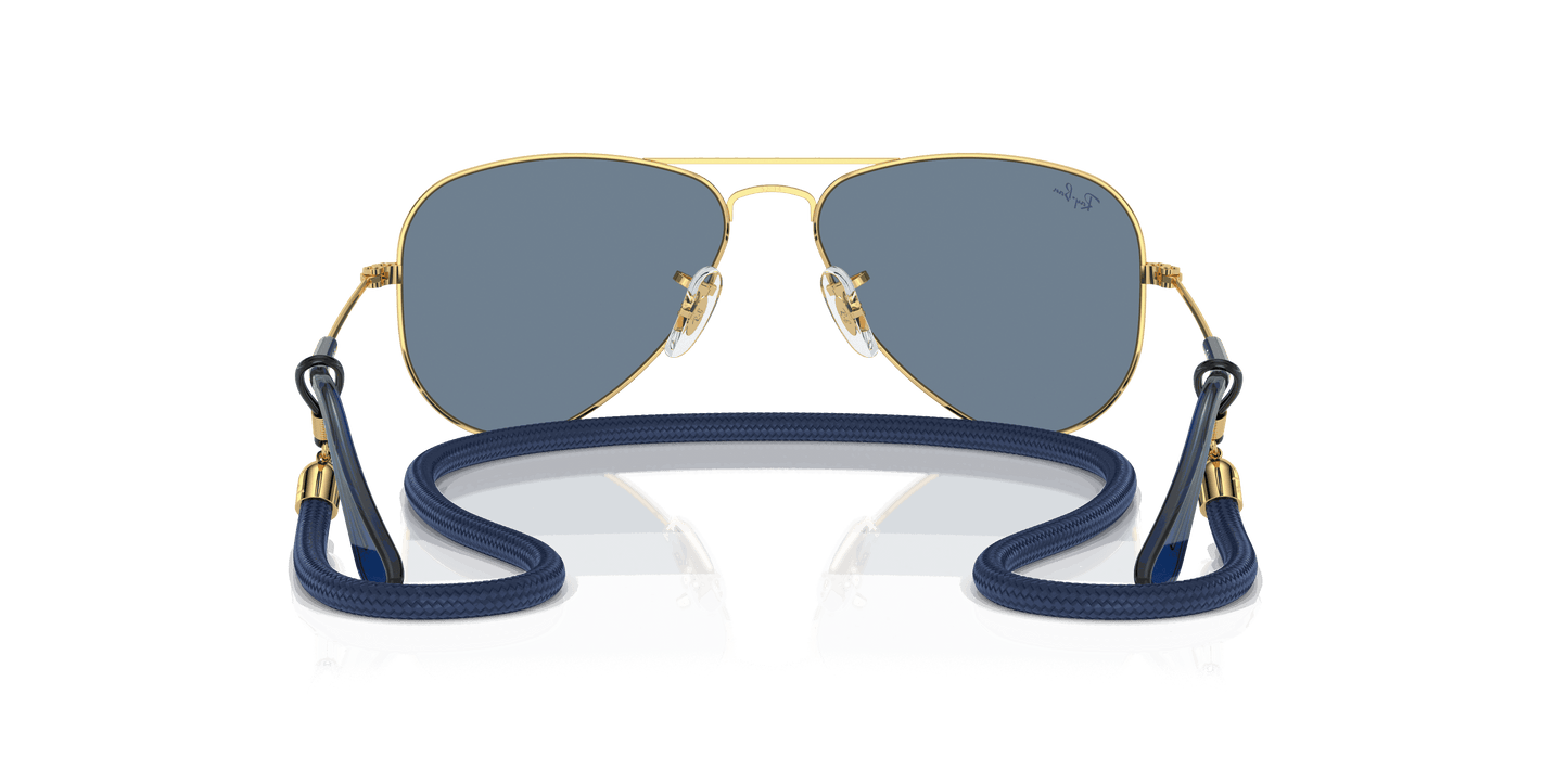 [Light Blue Mirror Lenses, Polished Arista Gold Frame]