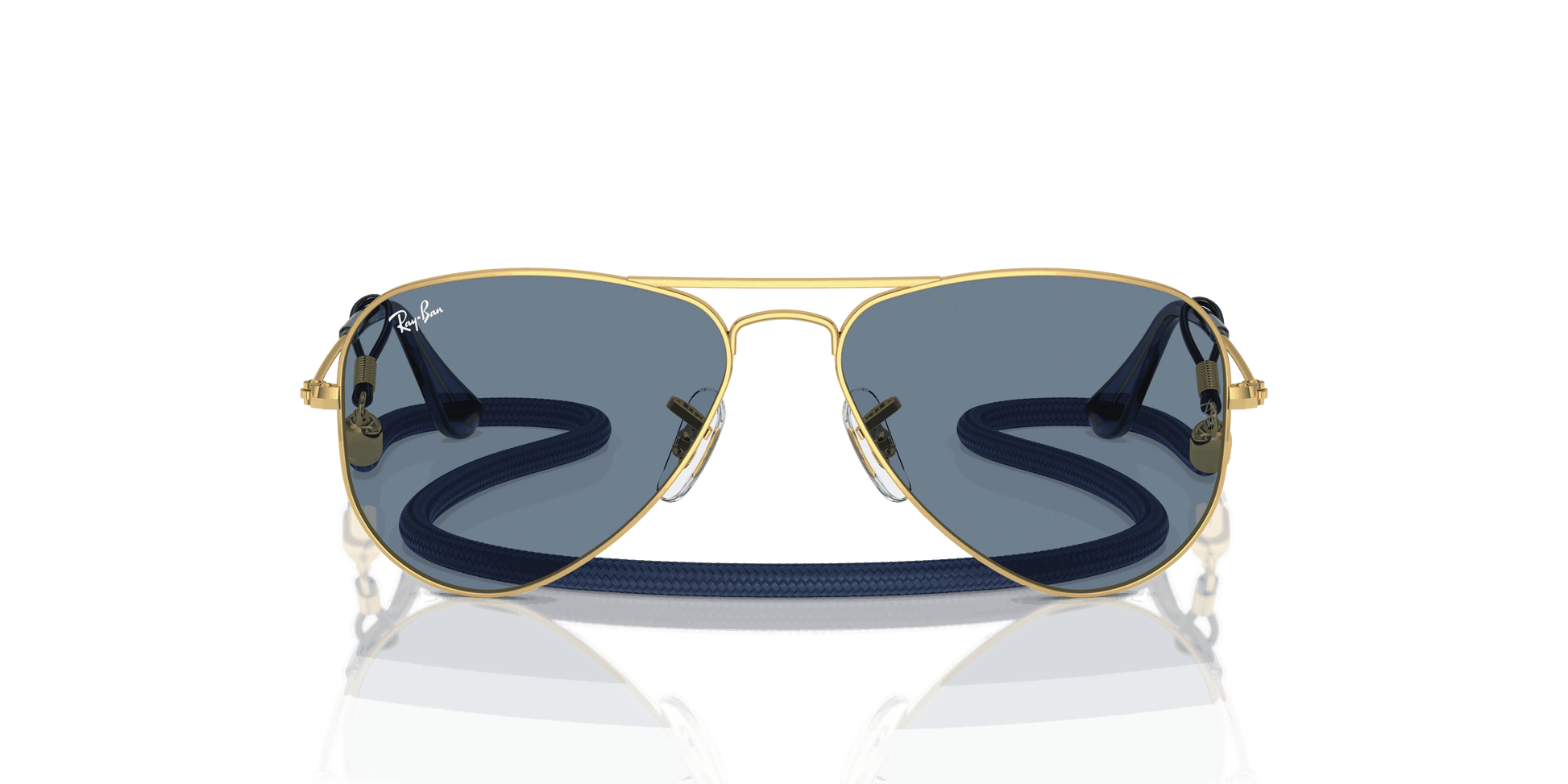 [Light Blue Mirror Lenses, Polished Arista Gold Frame]