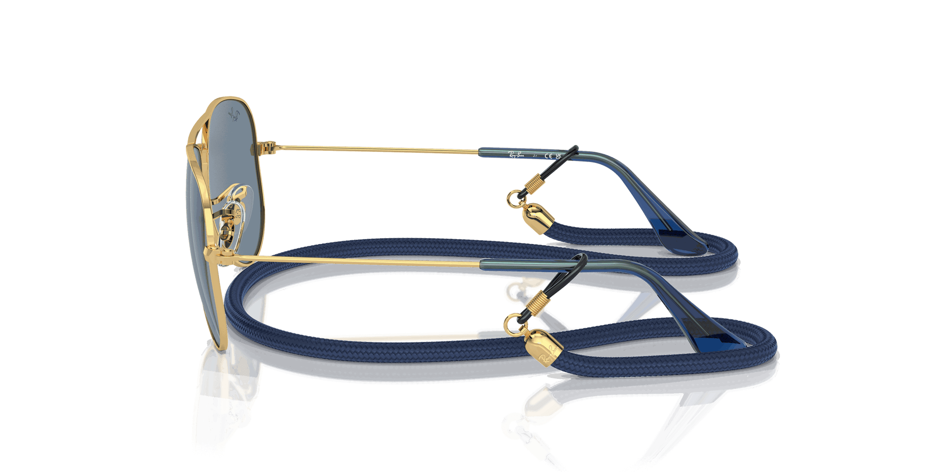 [Light Blue Mirror Lenses, Polished Arista Gold Frame]