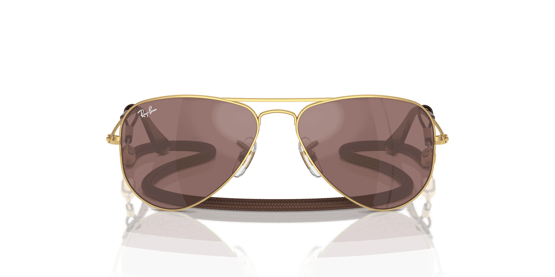 [Brown Mirror Silver Lenses, Polished Arista Gold Frame]