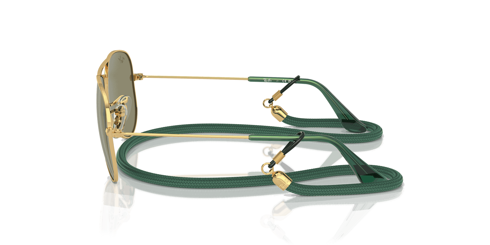 [Green Mirror Lenses, Polished Arista Gold Frame]