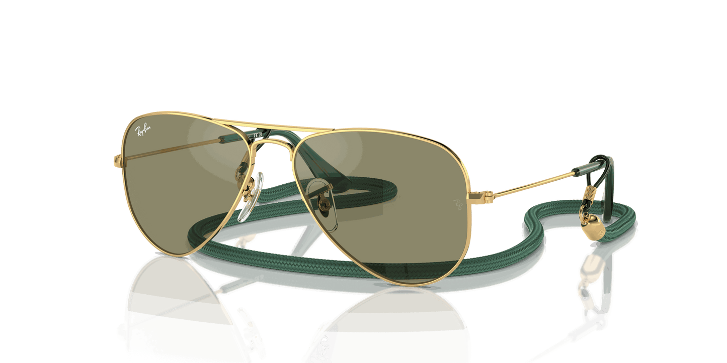[Green Mirror Lenses, Polished Arista Gold Frame]